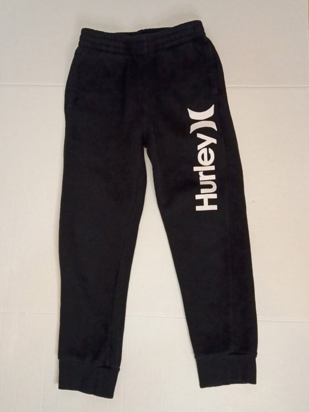 Hurley Boys S Jogger Sweatpants Black Logo Pants Size 8